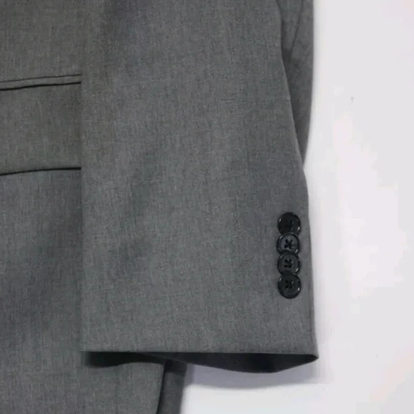 SAKS FIFTH AVENUE MENS WOOL BLAZER suit jacket LIGHT GRAY SIZE 44 two button - Picture 4 of 5